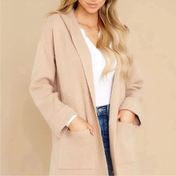 Byron Bay Gray Open Hooded Cardigan size M/L - Picture 10 of 12